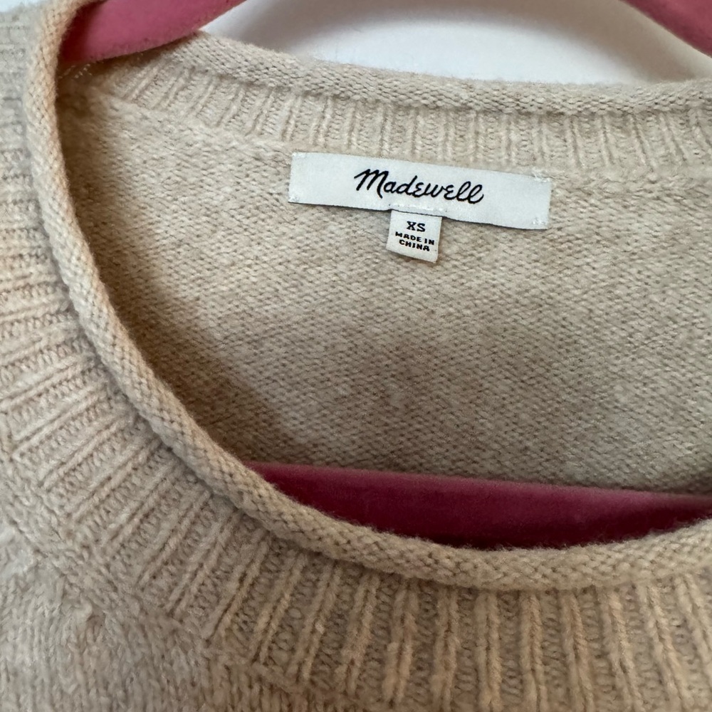 Madewell Belmore Floral-Sleeve Pullover Sweater in Coziest Textured Yarn - Picture 6 of 7